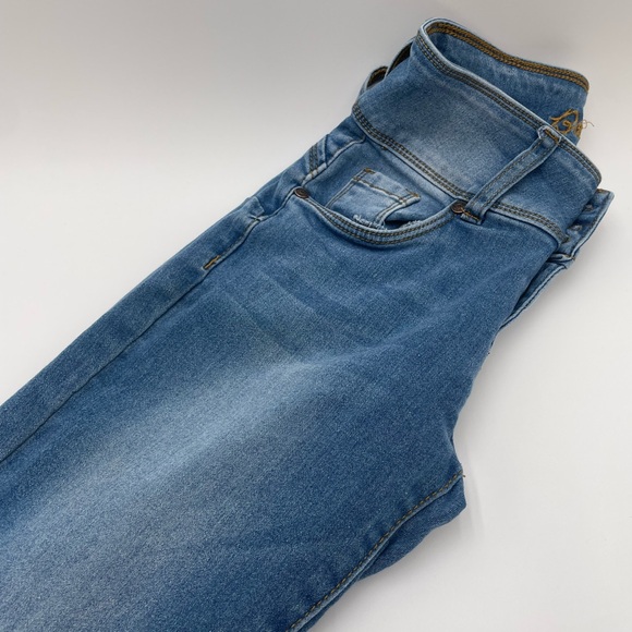 Bamboo Women Blue Jeans Size 0 Stretch Soft Jeggins GUC Light Wash Juniors - Picture 4 of 9